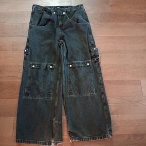 Liquid Lagoon Men's Baggy Cargo Jeans